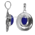 Designer Blue Onyx Gemstone 925 Sterling Silver Pendant